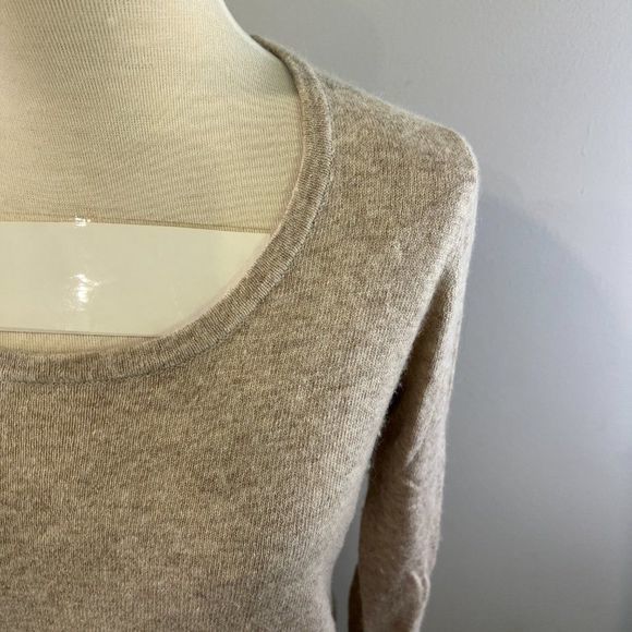 🌿4/$35🌿‎ VALERIE BERTINELLI Cream Angora Wool Mix Scoop Neck Sweater (S) - Picture 3 of 7